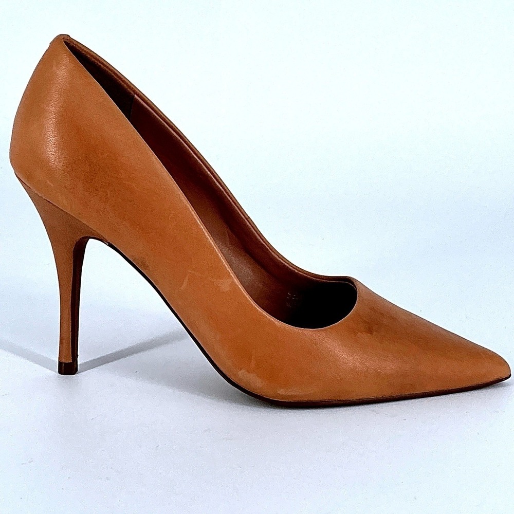Linea PAOLO Size 5.5 Tan Neutral Leather Pointed Stiletto Heels NEW Pumps $130